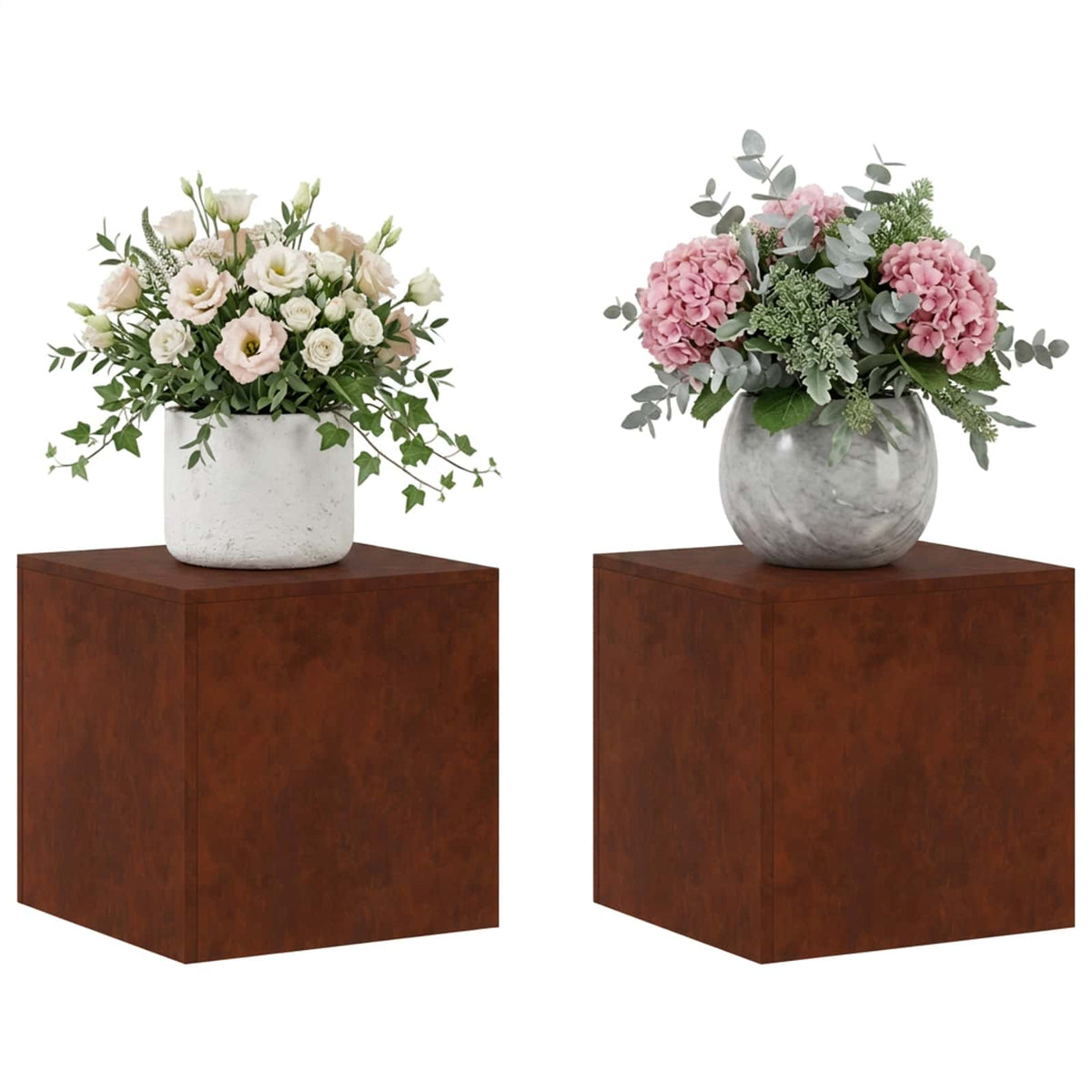 Stalak za biljke 2 pcs Rđa 40 x 40 x 40 cm Otporni čelik
