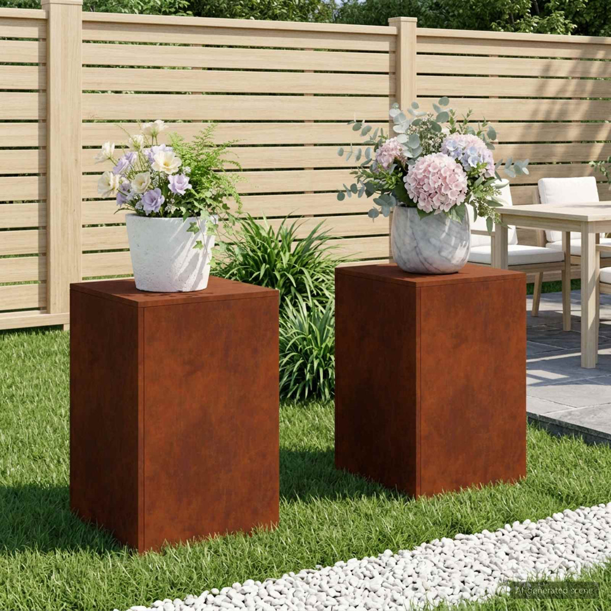 Stalak za biljke 2 pcs Rđa 40 x 40 x 60 cm Otporni čelik