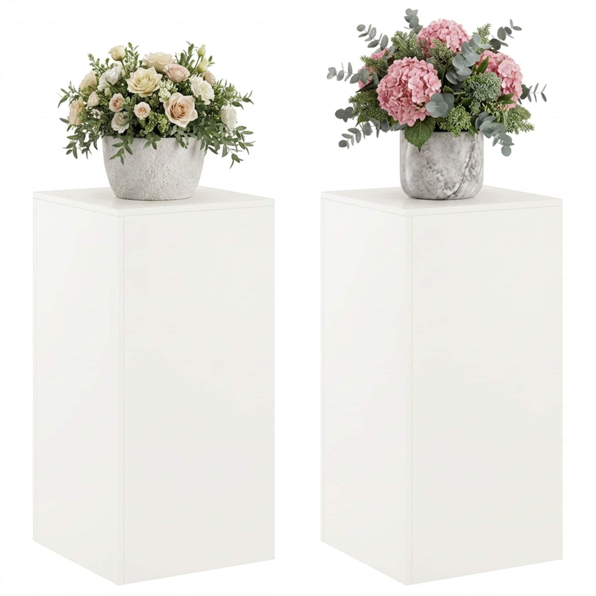 Stalak za biljke 2 pcs Bijela 40 x 40 x 80 cm Čelik