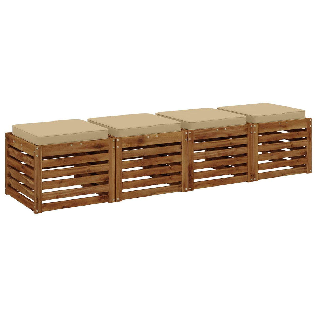 Jastučići za sjedalo od 4 dijela VUGHT 4 pcs 100% poliester Bež