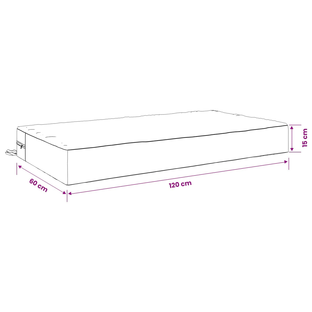 Jastuk za sjedalo SOEST 100% poliester Crvena 120 x 60 x 15 cm