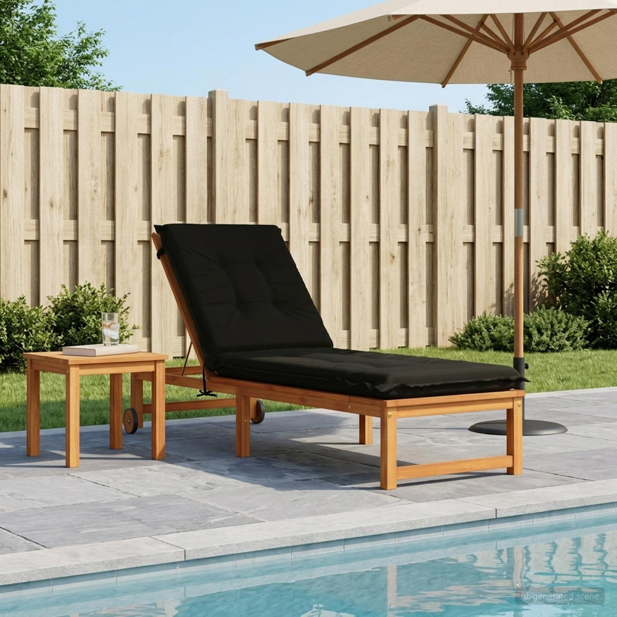 Jastučić za ležaljku GEMERT 100% poliester Crna 190 x 60 x 9 cm