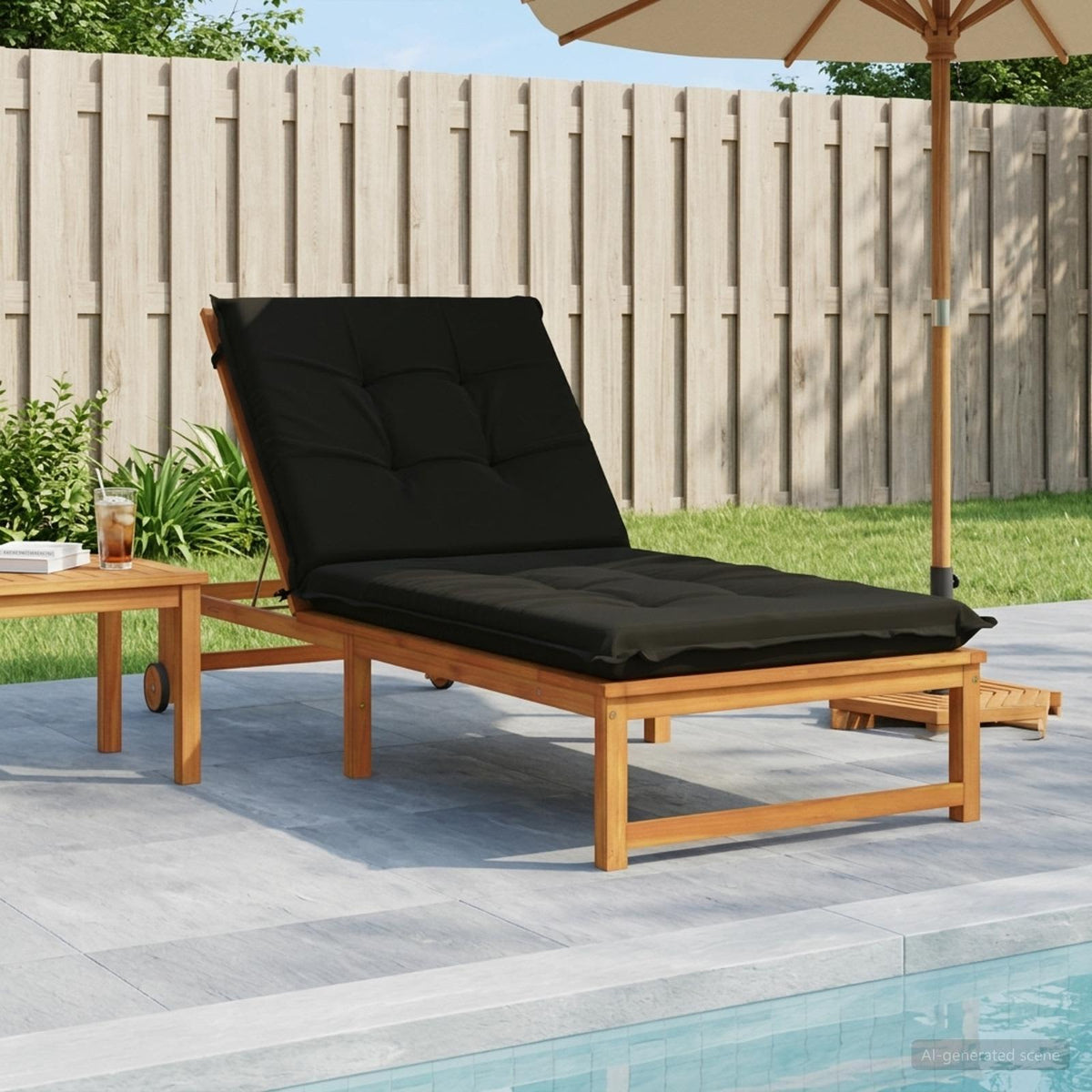 Jastučić za ležaljku GEMERT 100% poliester Crna 190 x 70 x 9 cm