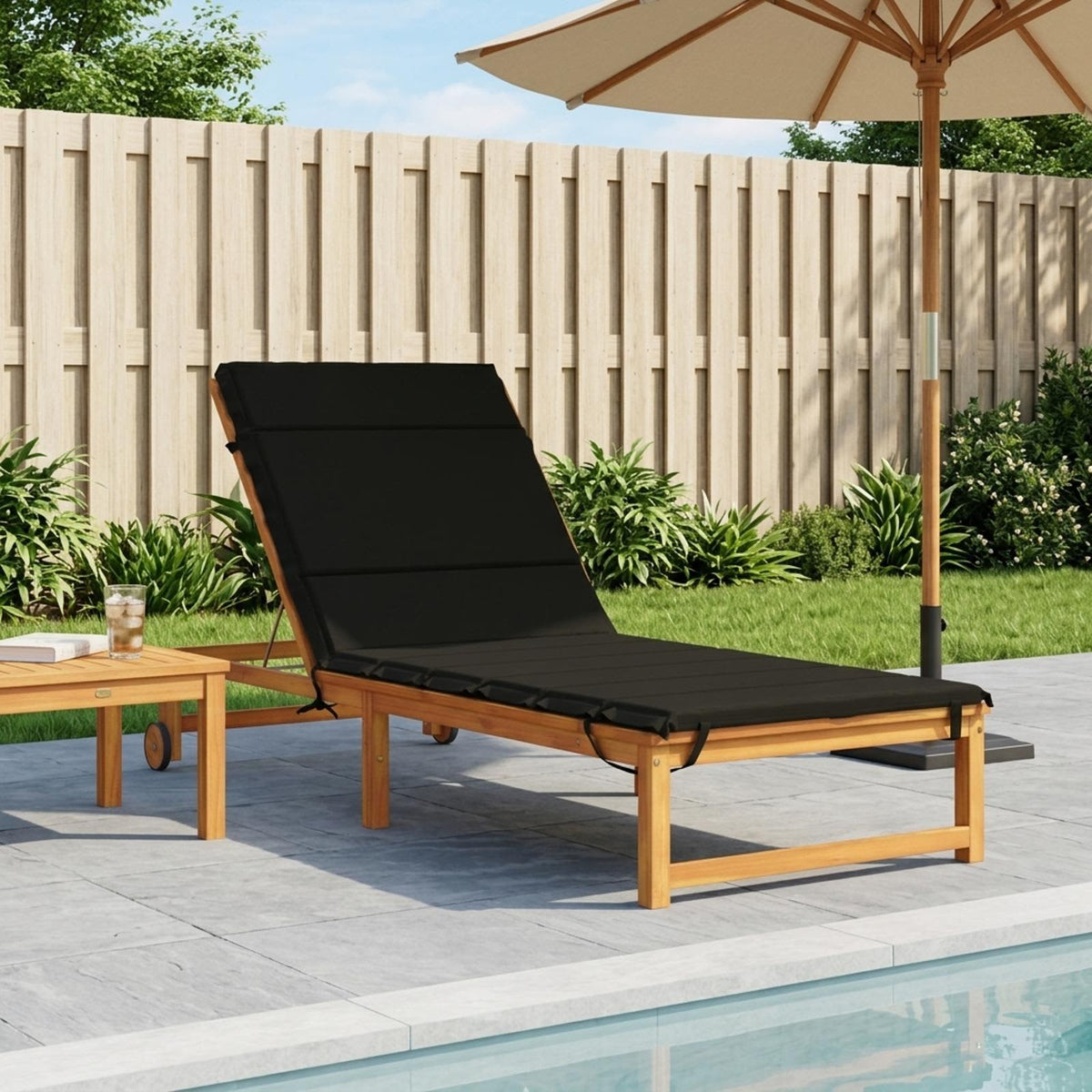 Jastučić za ležaljku GEMERT 100% poliester Crna 200 x 70 x 3 cm