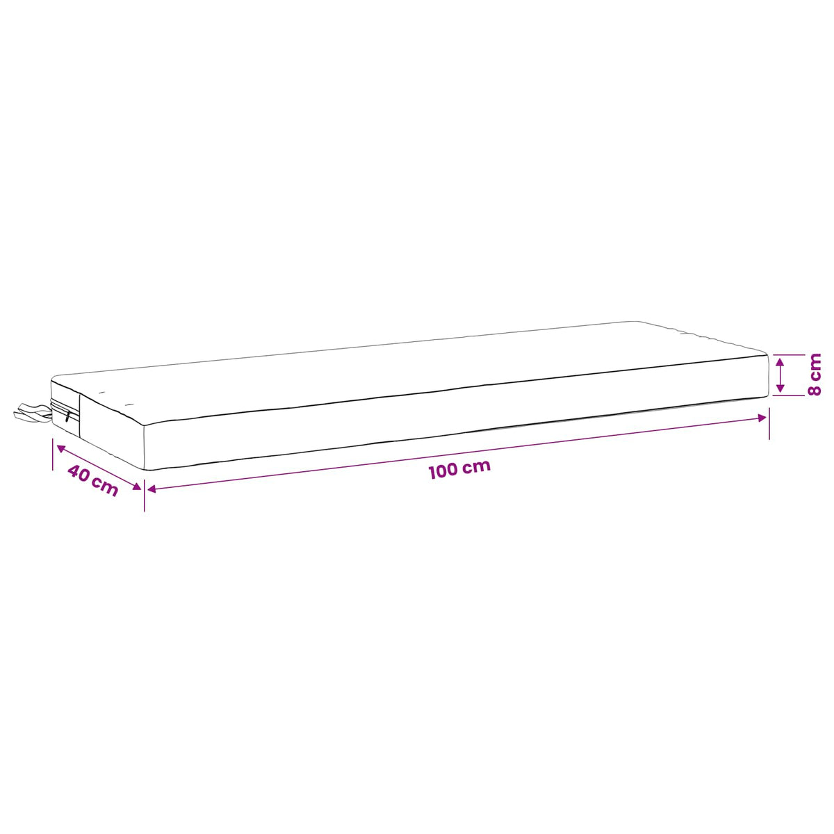 Jastučić za klupu SOEST 100% poliester Crna 100 x 40 x 8 cm