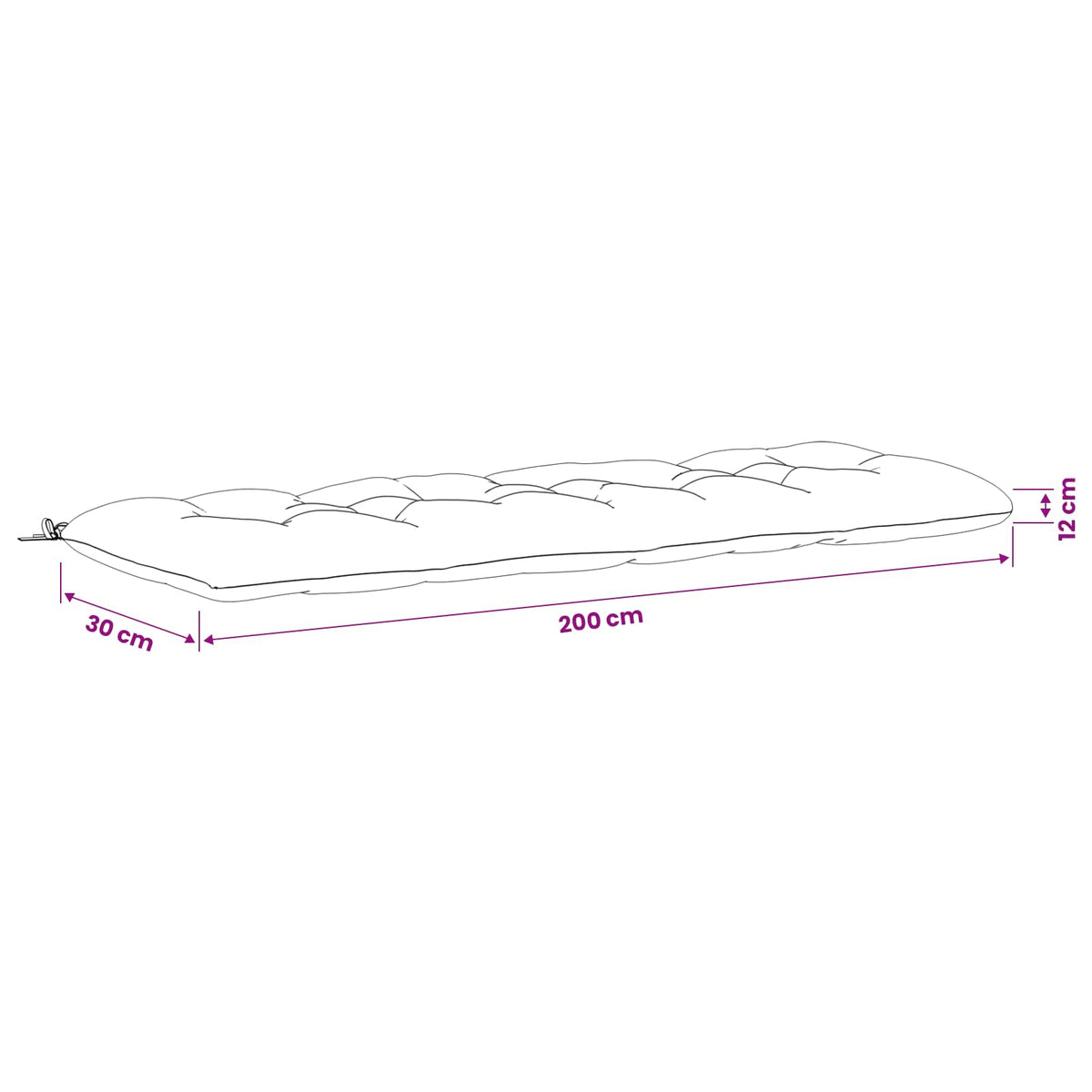 Jastučić za klupu VIANEN 100% poliester Plava 200 x 30 x 12 cm