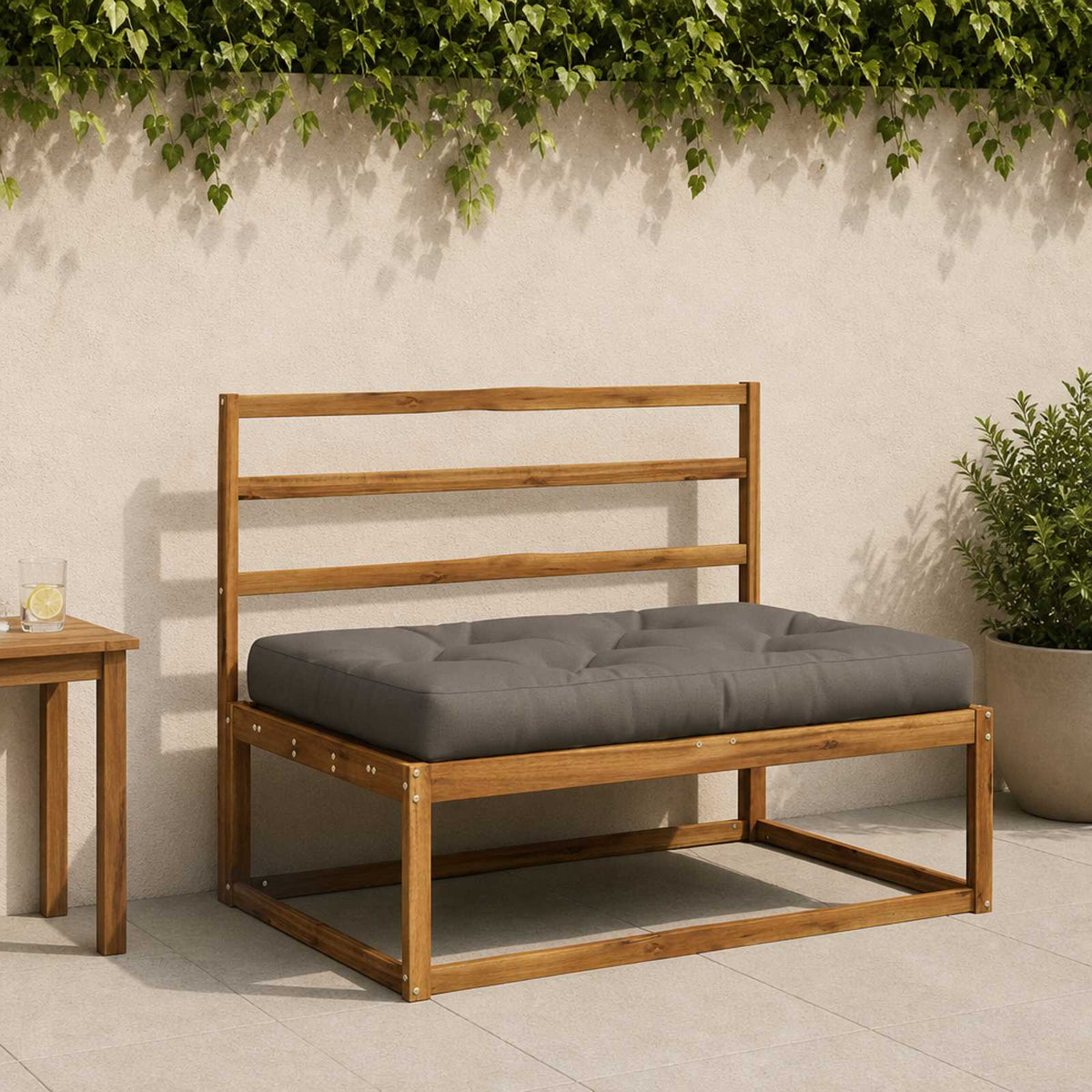Jastučić za palete VIANEN 100% poliester Siva 120 x 60 x 12 cm