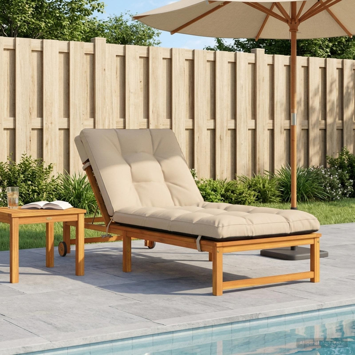 Jastučić za ležaljku VIANEN 100% poliester Krem 200 x 80 x 8 cm