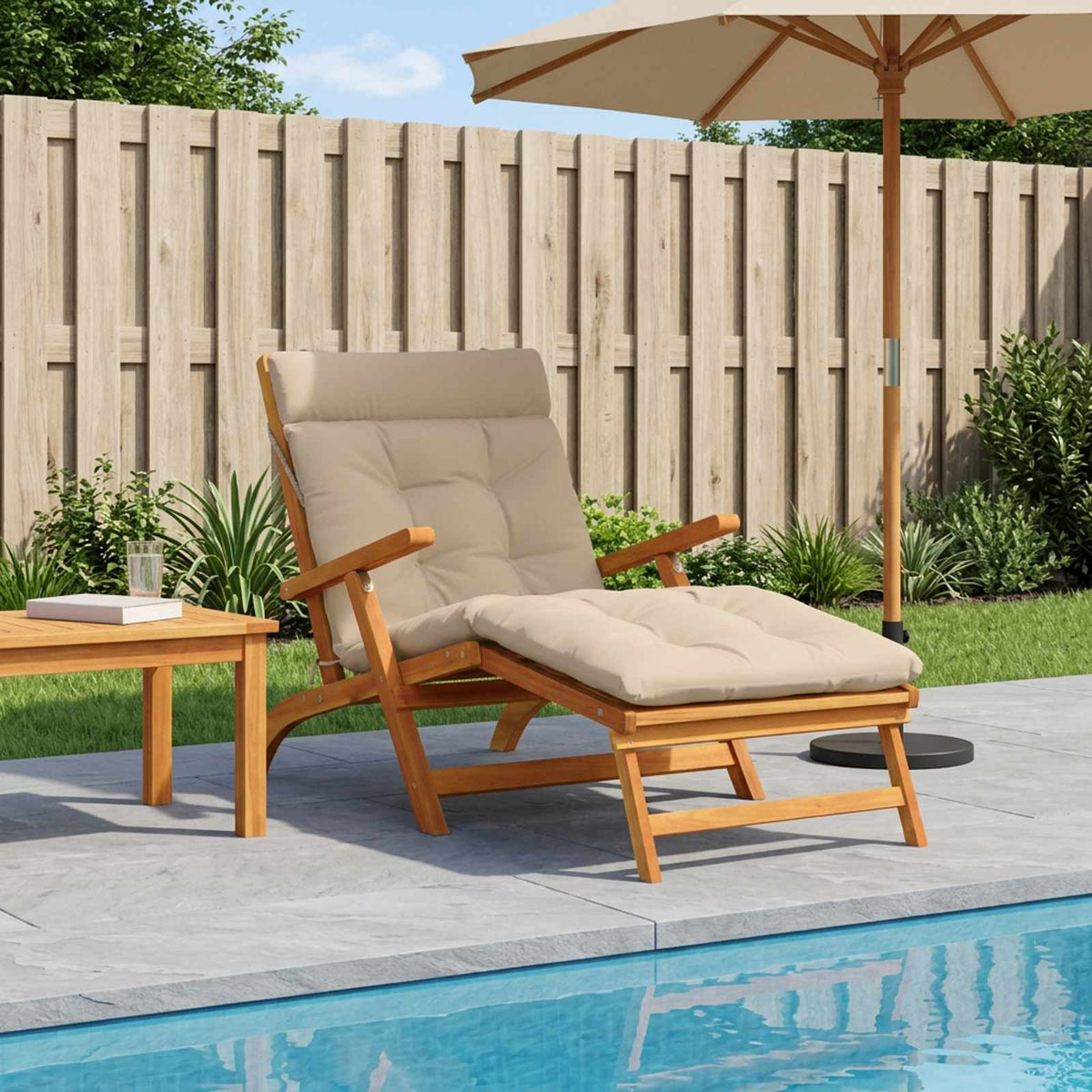 Jastučić za ležaljku VIANEN 100% poliester Krem 200 x 80 x 8 cm