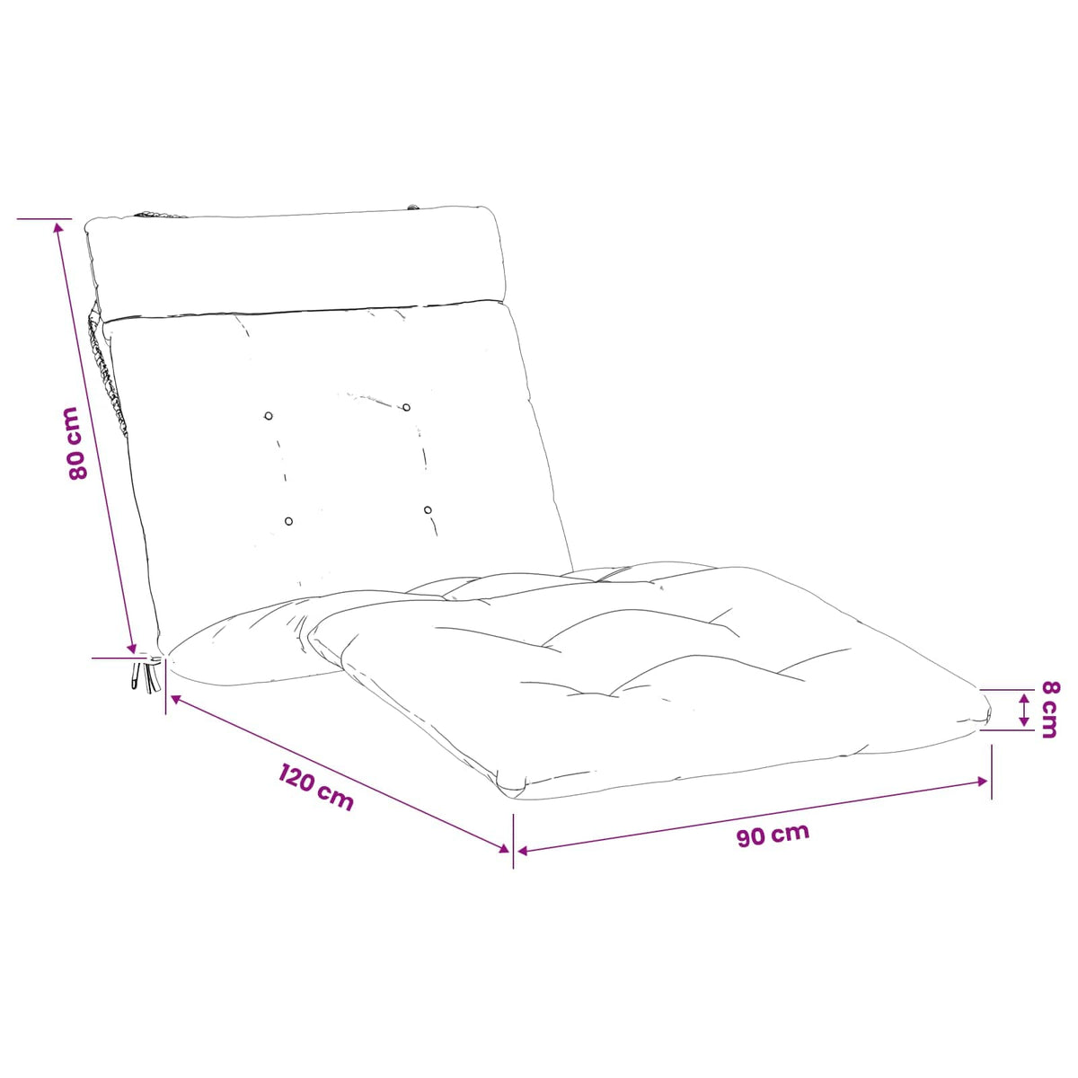 Jastučić za ležaljku VIANEN 100% poliester Svijetlo zelena