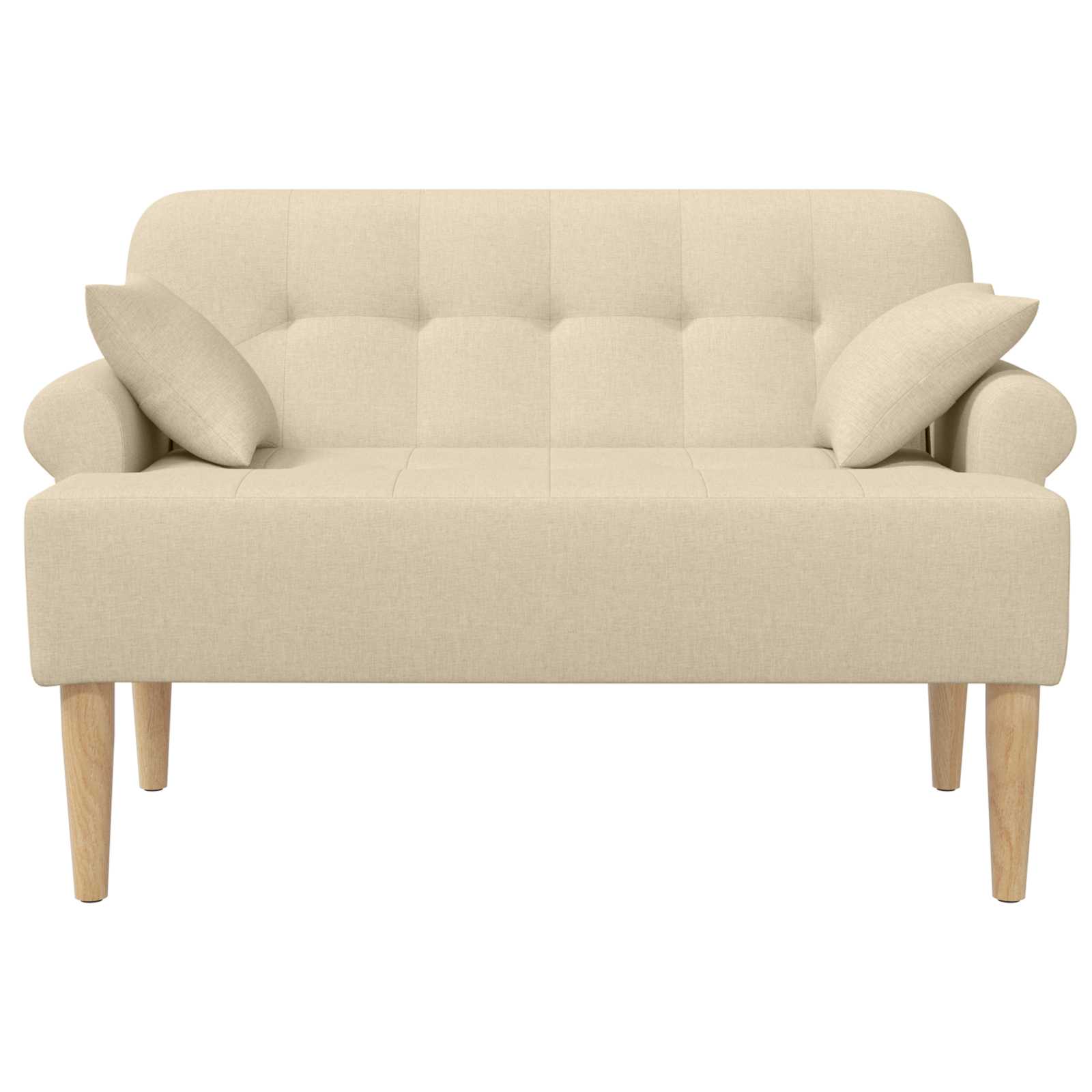 Ljubavni kauč s gumbima Krem 120 x 65 x 79 cm Tkanina