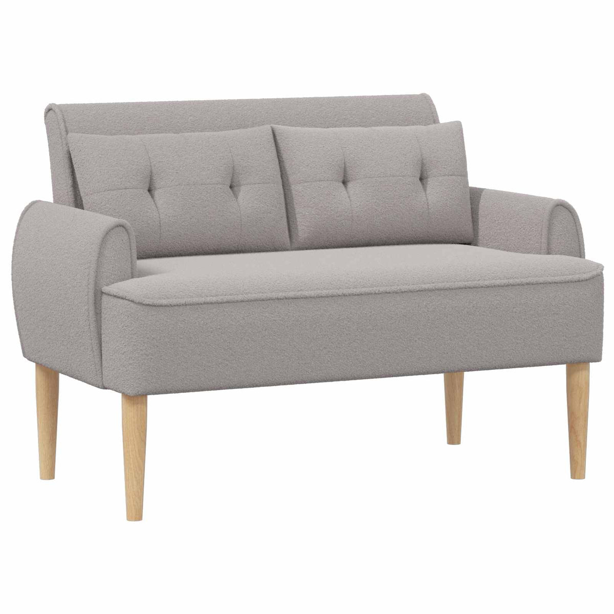Ljubavni kauč s gumbima Svjetlosiva 117 x 67 x 77 cm Bouclé