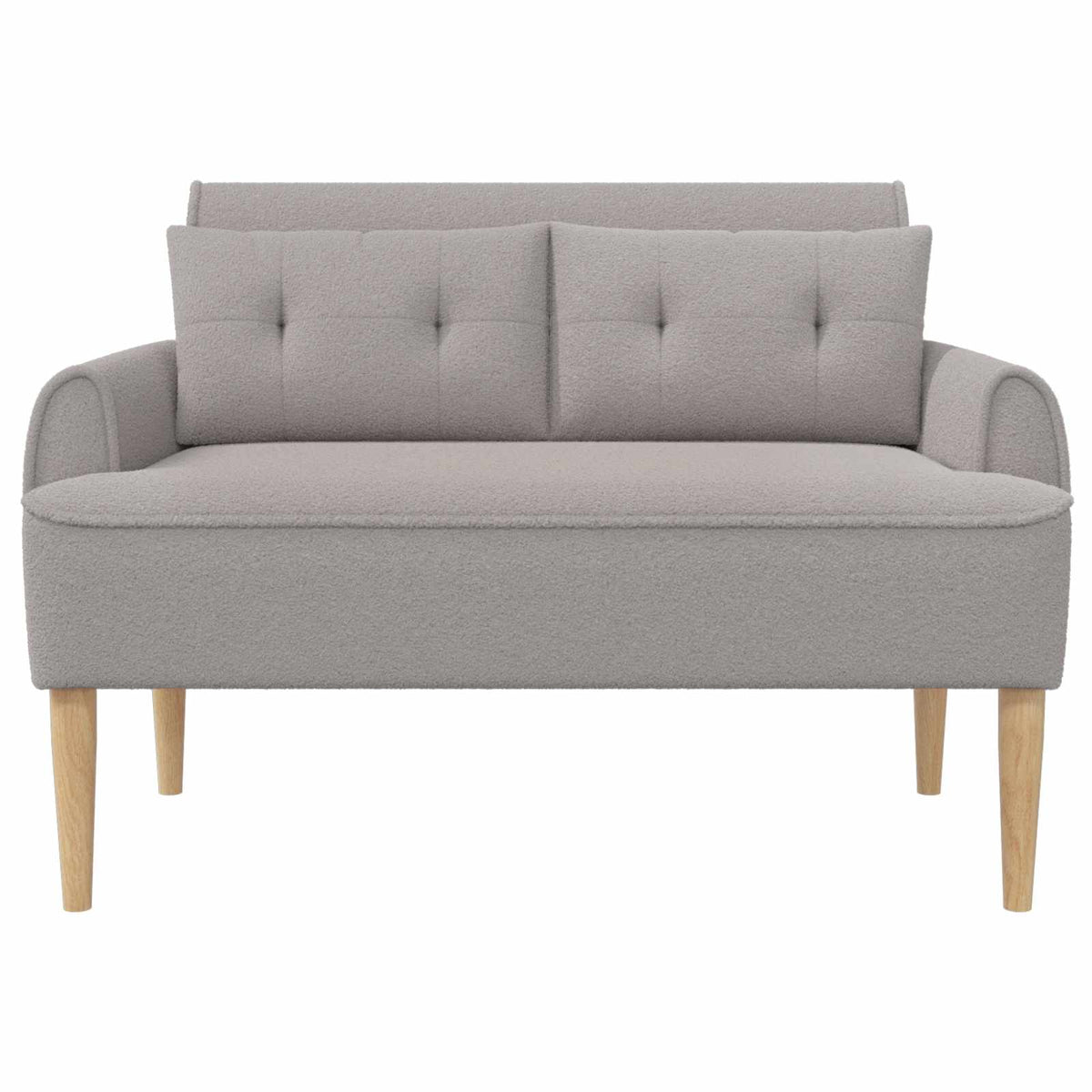 Ljubavni kauč s gumbima Svjetlosiva 117 x 67 x 77 cm Bouclé