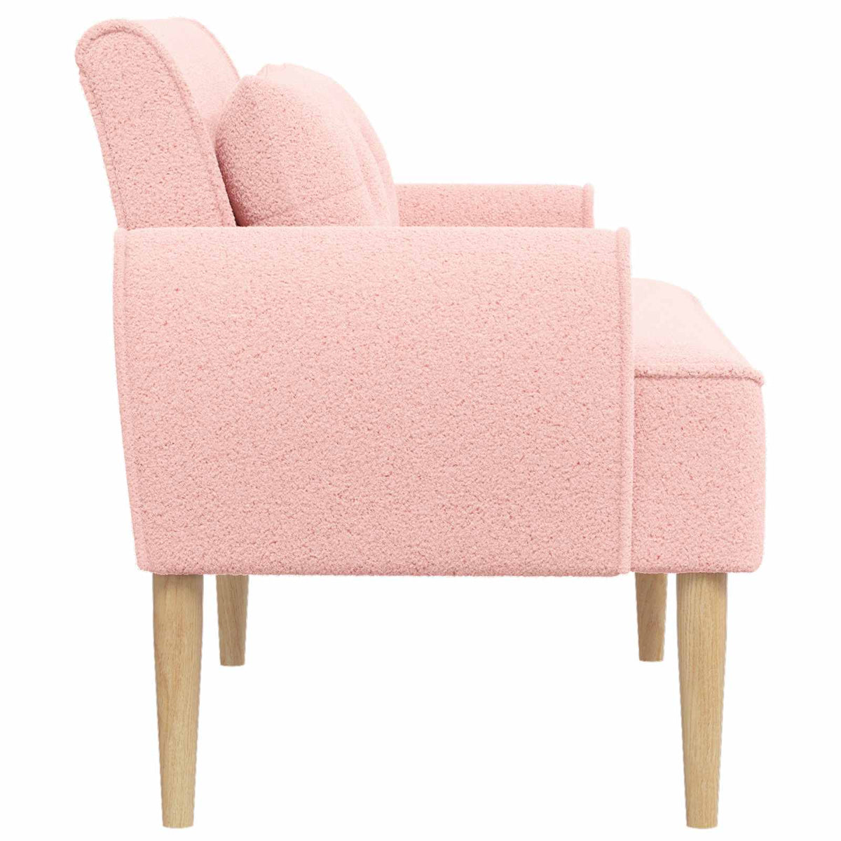 Ljubavni kauč s gumbima Ružičasta 117 x 67 x 77 cm Bouclé