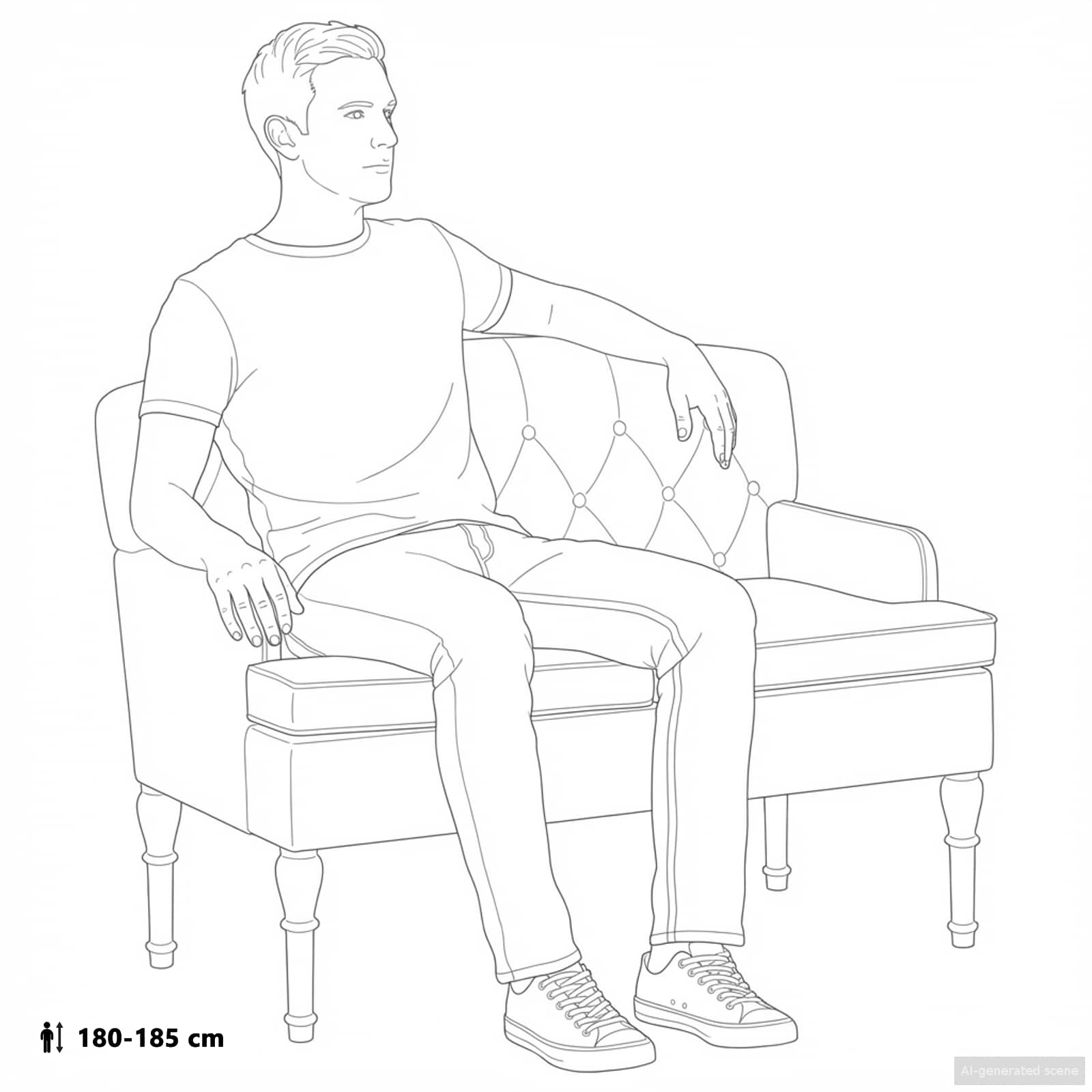 Ljubavni kauč s gumbima Crna 111 x 65 x 79 cm Baršun