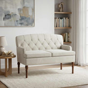 Ljubavni kauč s gumbima Krem 111 x 65 x 79 cm Baršun