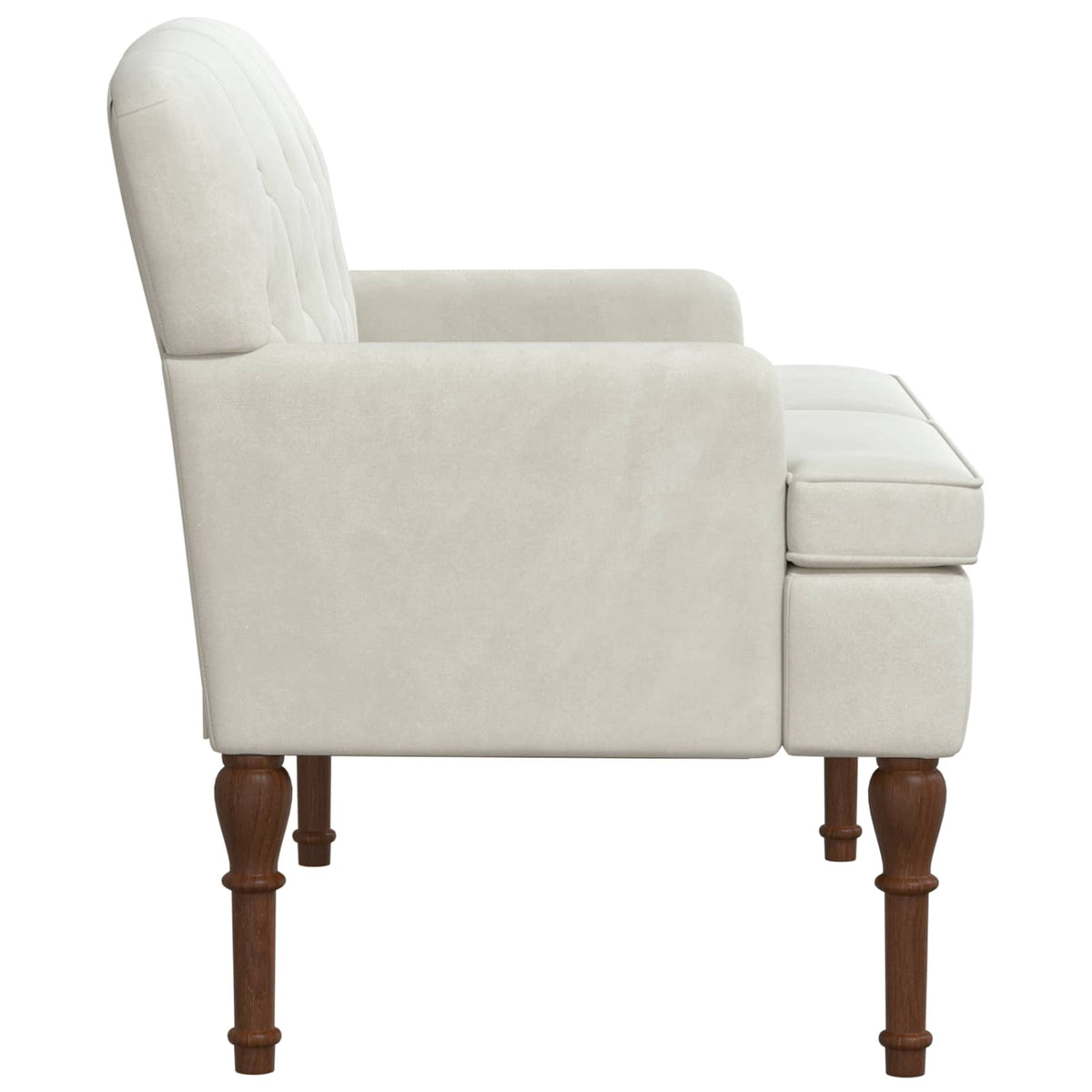 Ljubavni kauč s gumbima Krem 111 x 65 x 79 cm Baršun