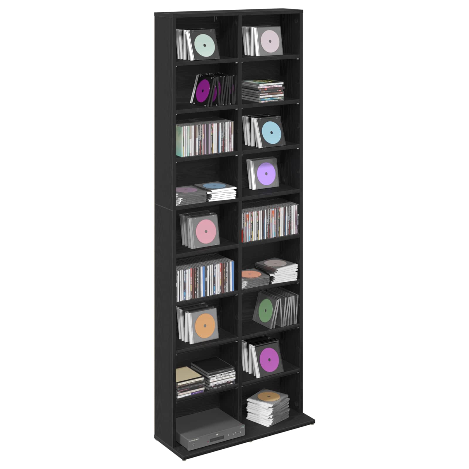 CD ormar Crni hrast 65 x 23,5 x 175 cm Konstruirano drvo