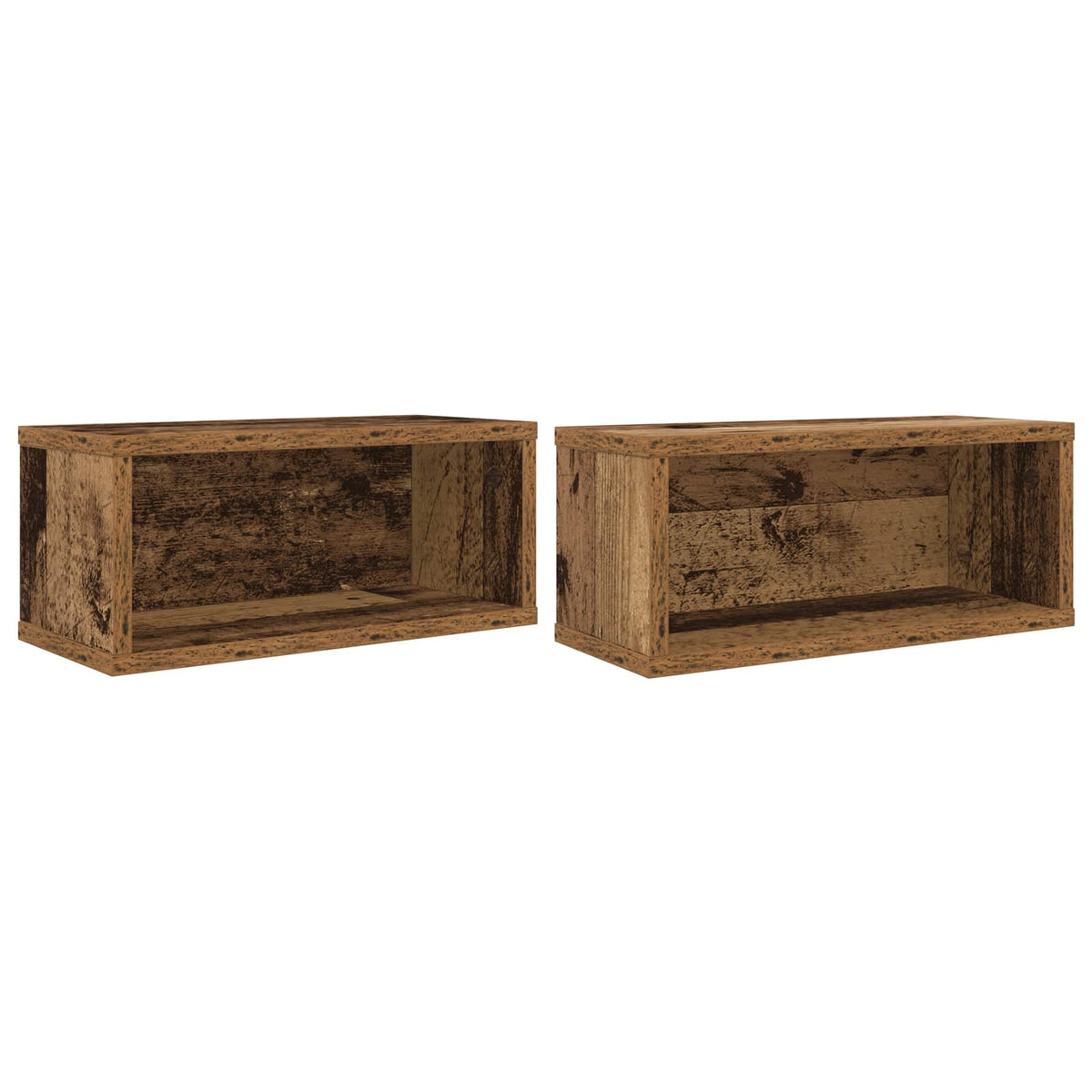 Stalak za CD-ove 2 kom. Staro drvo 40 x 17 x 17 cm