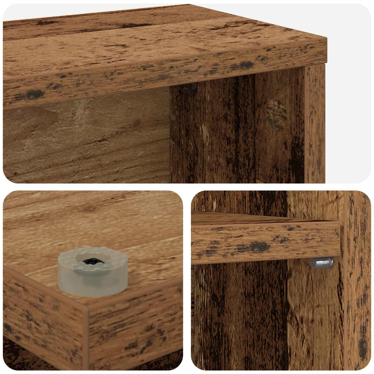 CD ormar 2 kom. Staro drvo 60 x 17 x 92 cm Konstruirano drvo