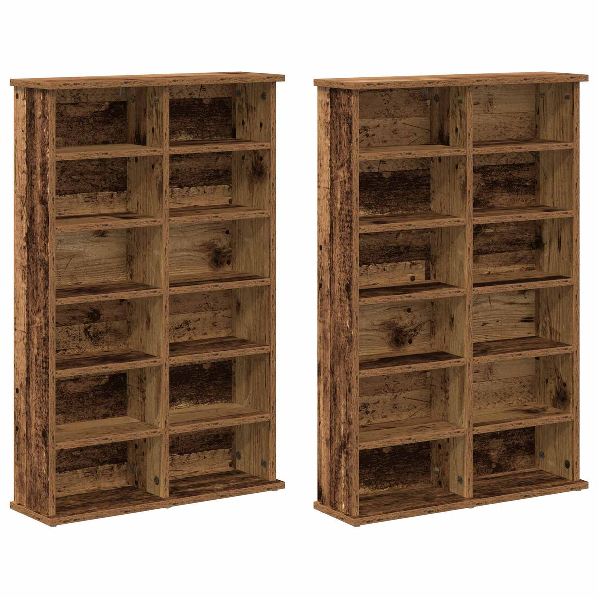 CD ormar 2 kom. Staro drvo 60 x 17 x 92 cm Konstruirano drvo