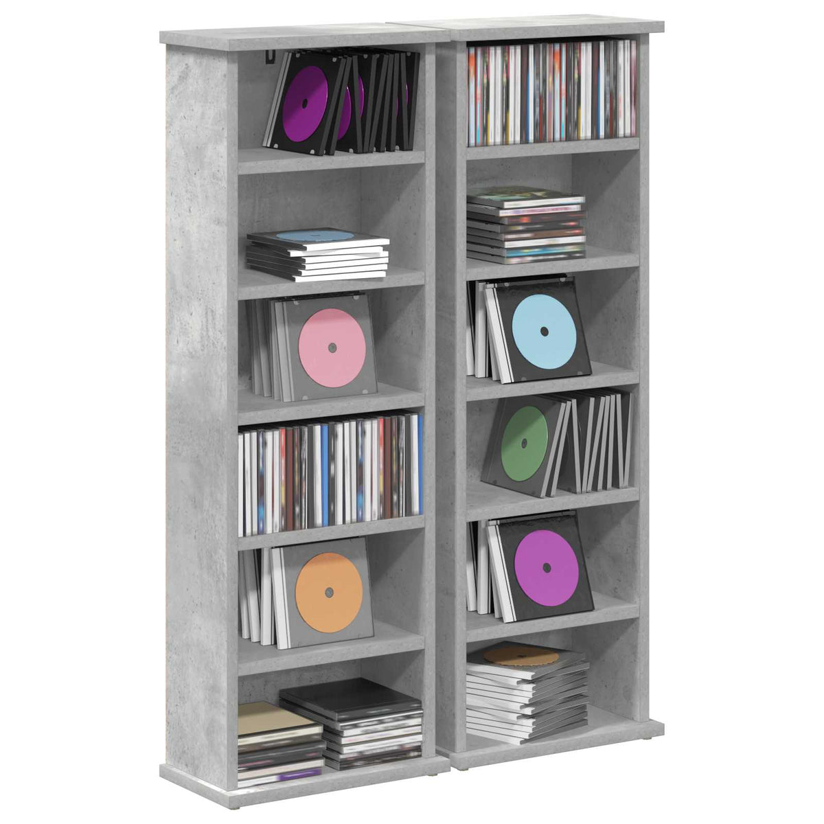 CD ormar 2 kom. Betonska siva 60 x 17 x 92 cm Konstruirano drvo