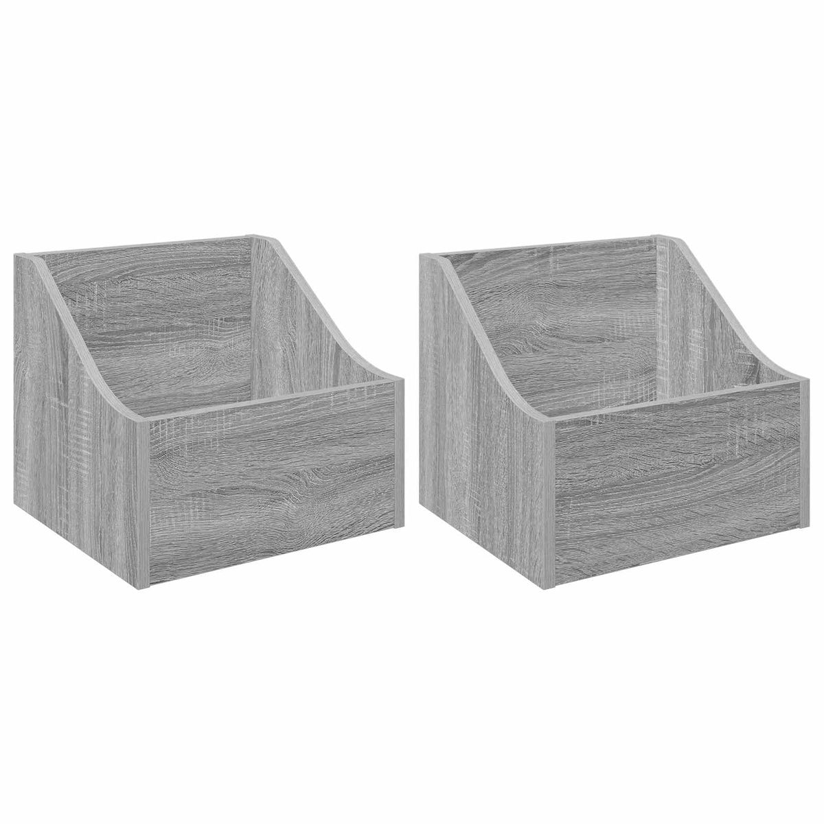 Kutija za LP ploče 2 kom. Siva Sonoma 37 x 33 x 32 cm