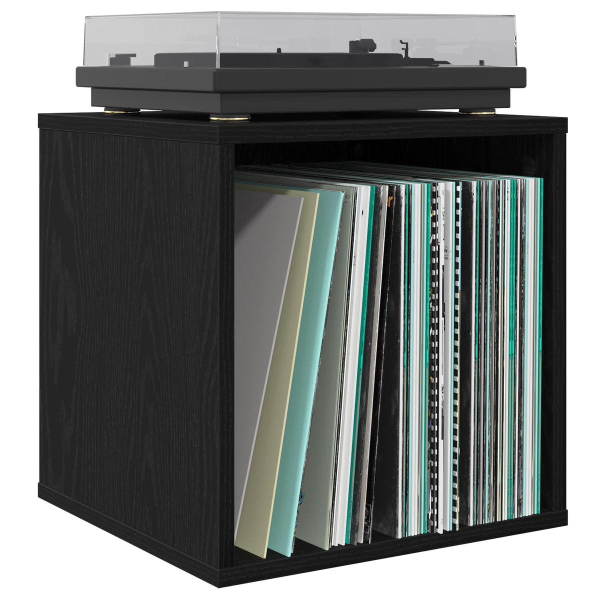 Kutija za vinilne albume Crni hrast 37 x 36,5 x 38 cm