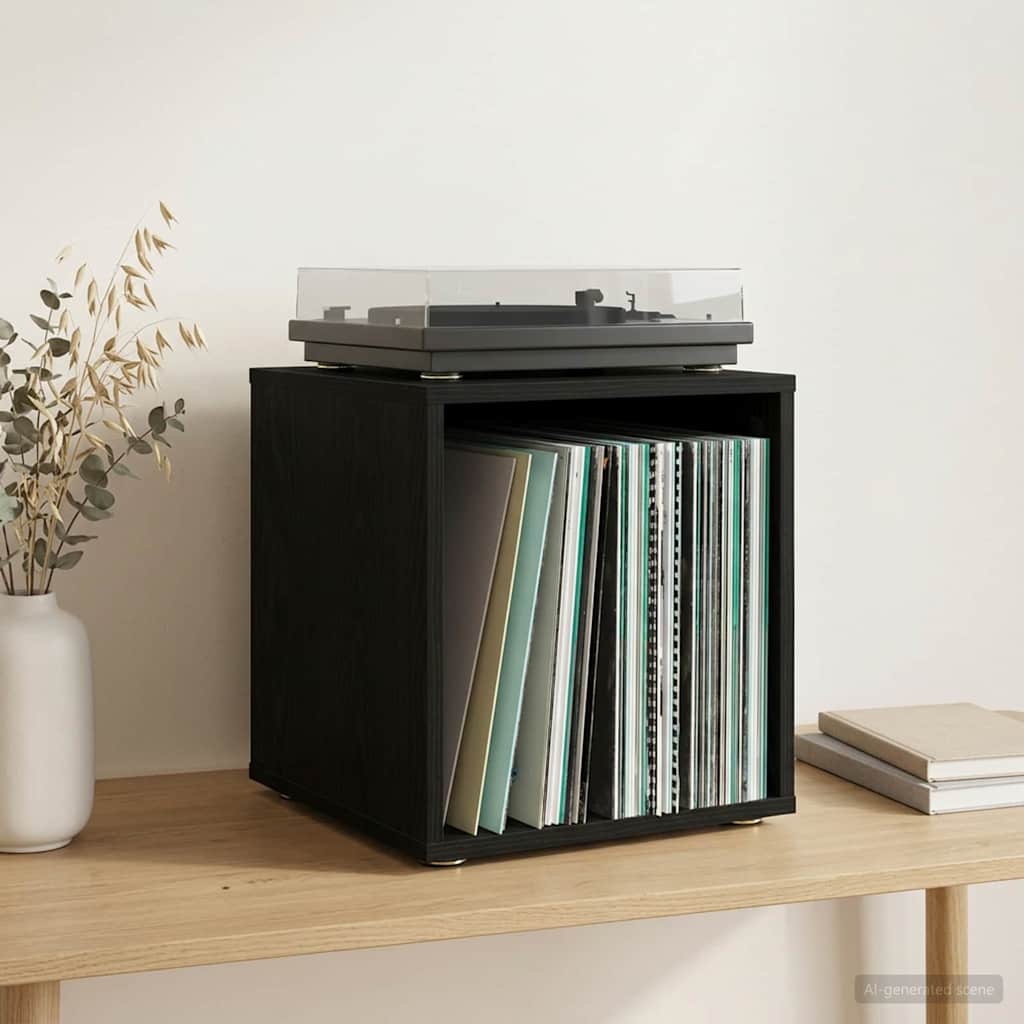 Kutija za vinilne albume 2 kom. Crni hrast 37 x 36,5 x 38 cm