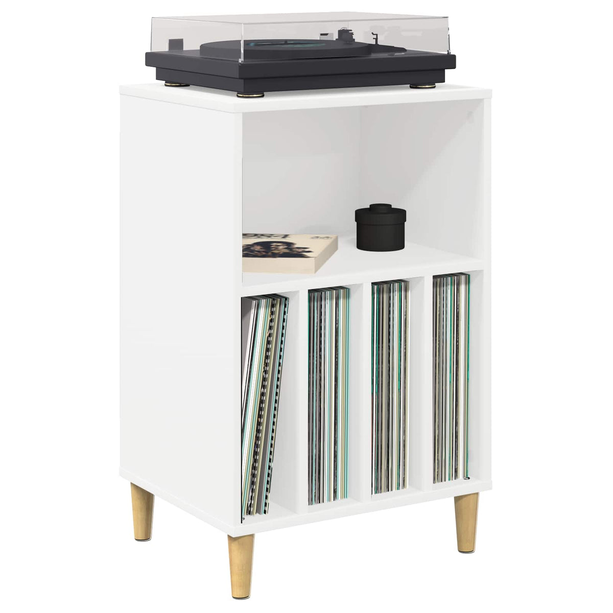 Stalak za gramofon Bijela 47 x 39,5 x 74,5 cm Konstruirano drvo