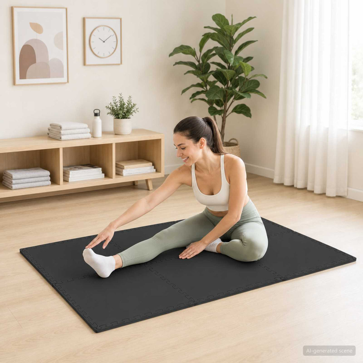 Podne prostirke 40 kom. Crna 14,4 m² EVA pjenasti materijal