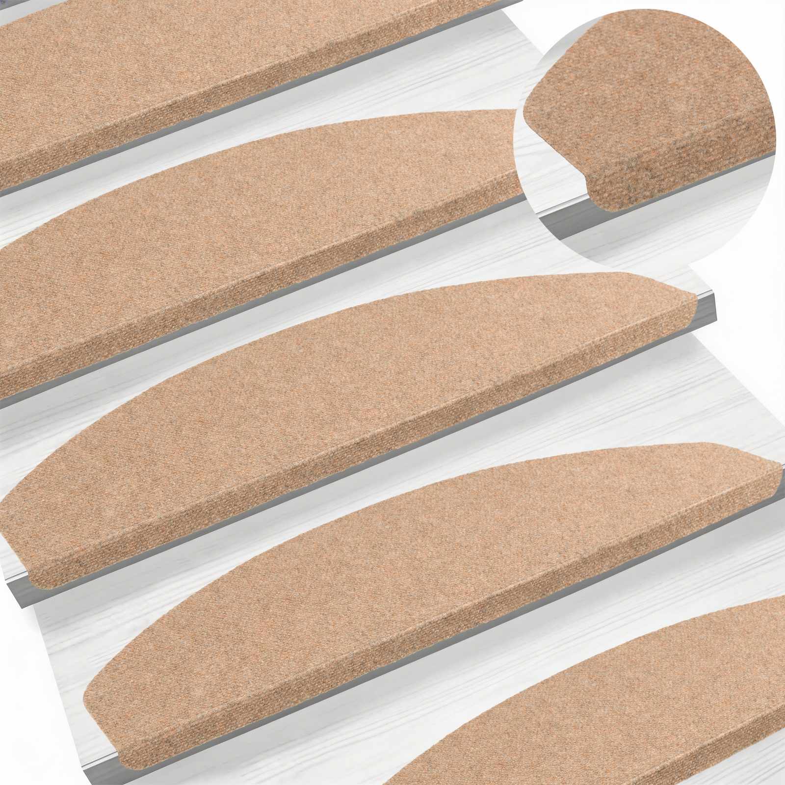Samoljepljivi stepenasti ulošci 15 pcs Bež 80 x 28 x 3,5 cm