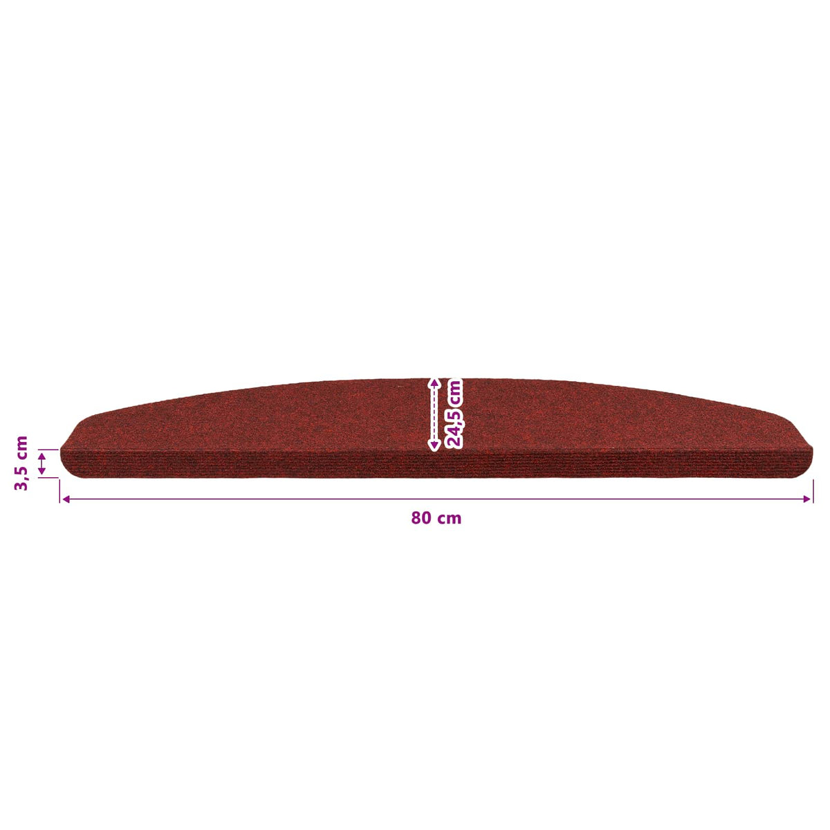 Samoljepljivi stepenasti ulošci 15 pcs Crvena 80 x 28 x 3,5 cm