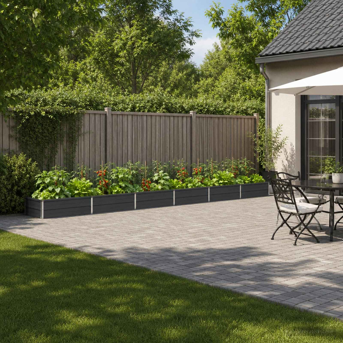 Povišeni vrtni krevet Antracit 480 x 80 x 24 cm