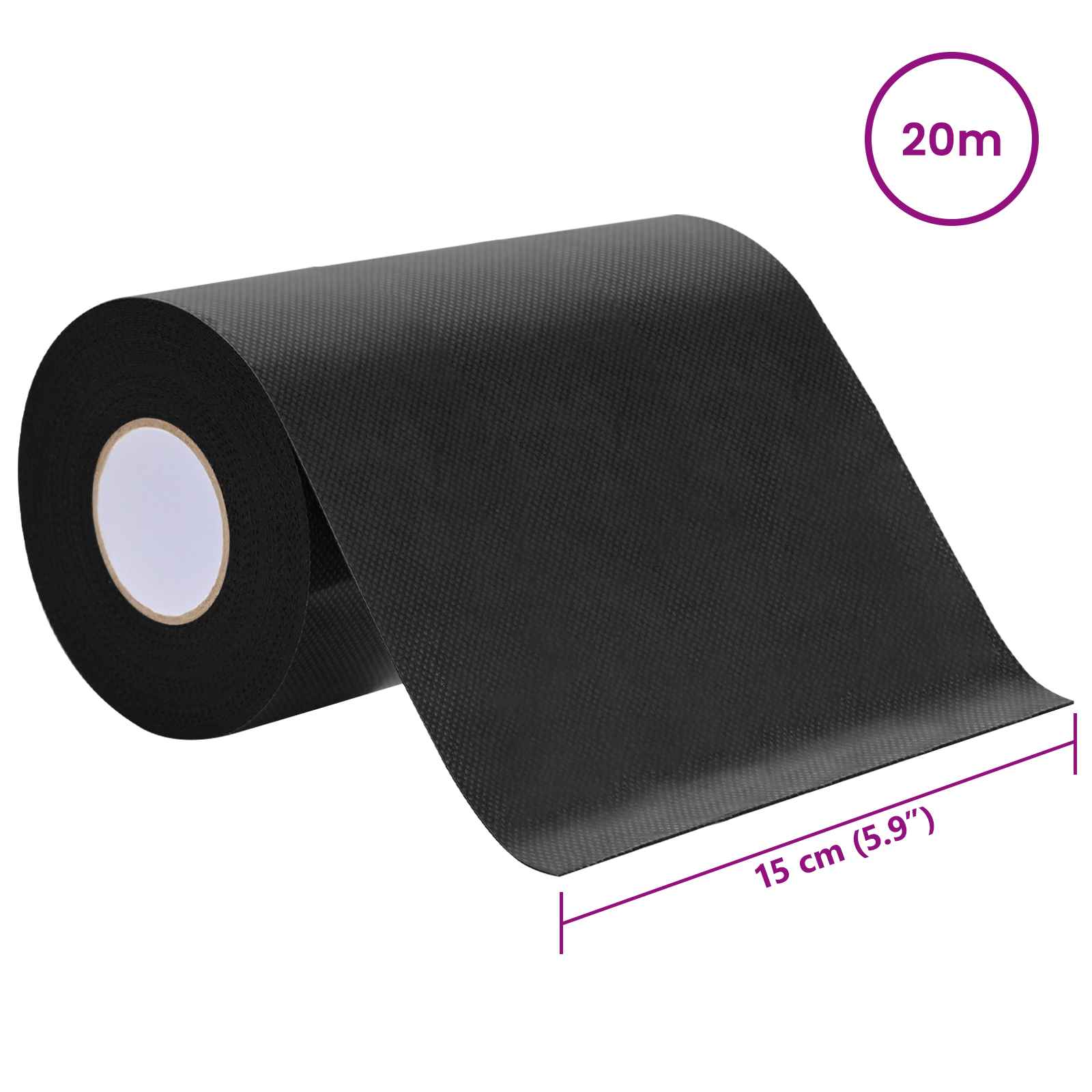 Traka za umjetnu travu samoljepljiva Crna 20 x 0,15 cm