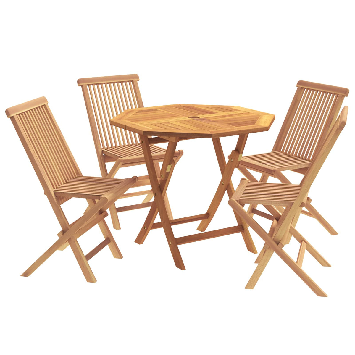 5-dijelni sklopivi vrtni bistro set Prirodna