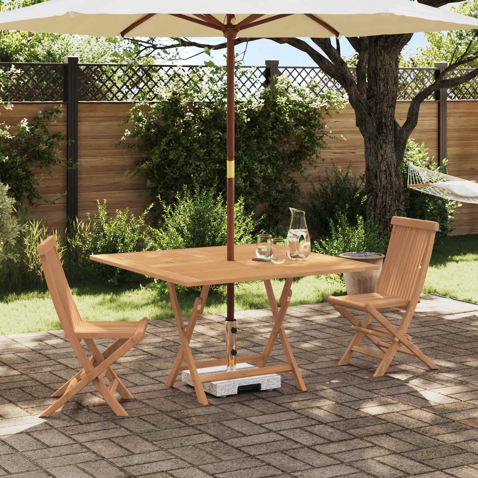 Bistro set za vrt 3 pcs Smeđa Masivno tikovno drvo