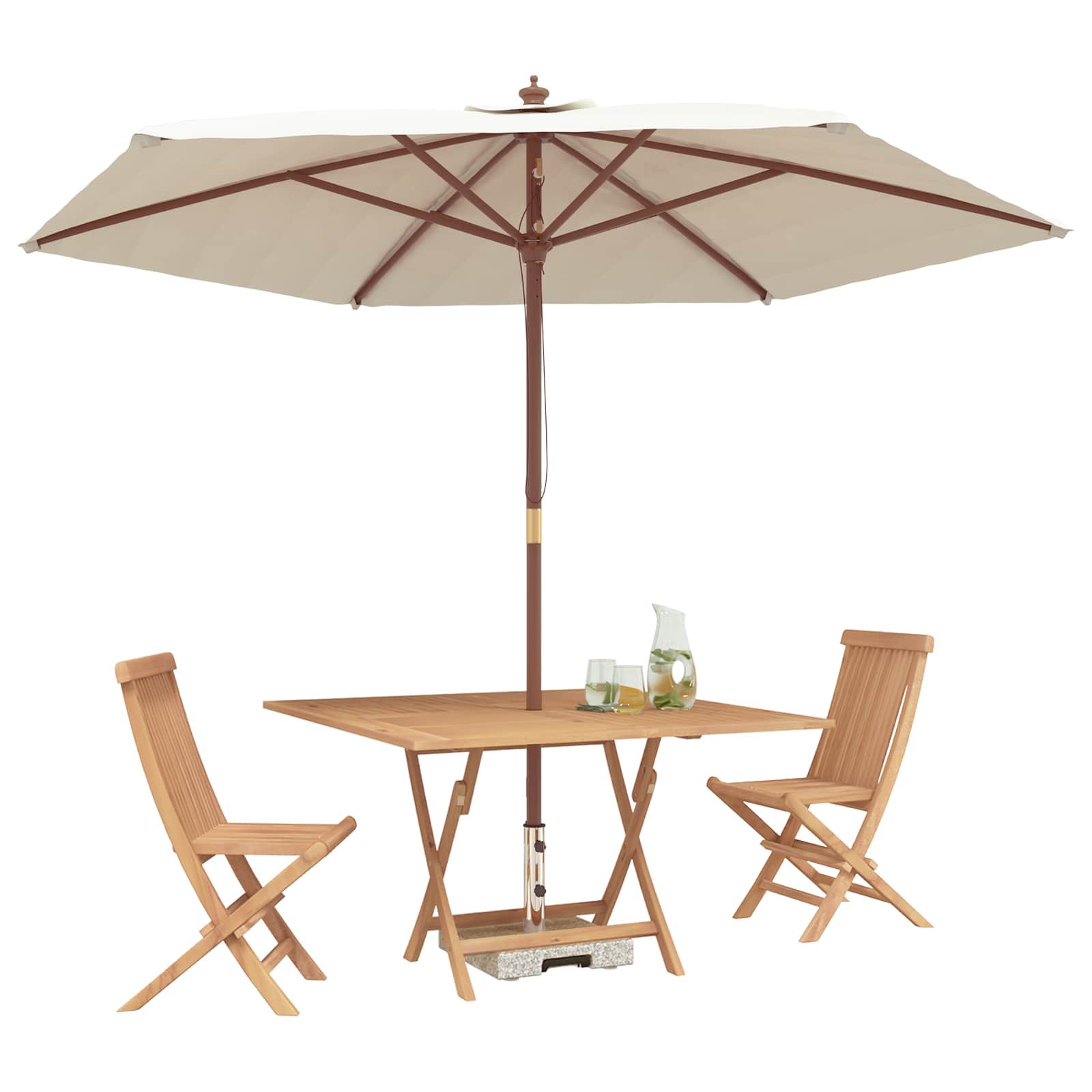 Bistro set za vrt 3 pcs Smeđa Masivno tikovno drvo