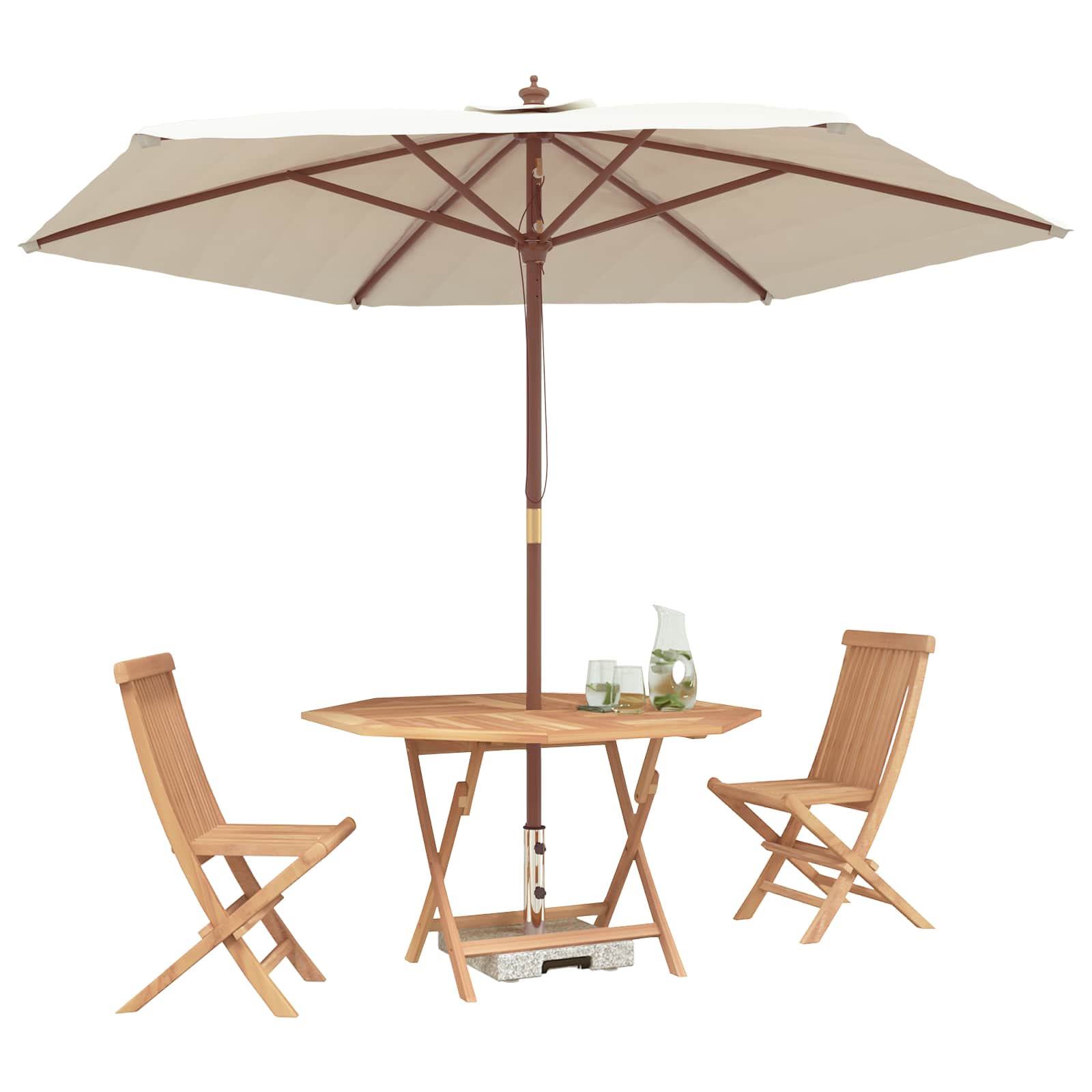 Bistro set za vrt 3 pcs Smeđa Masivno tikovno drvo