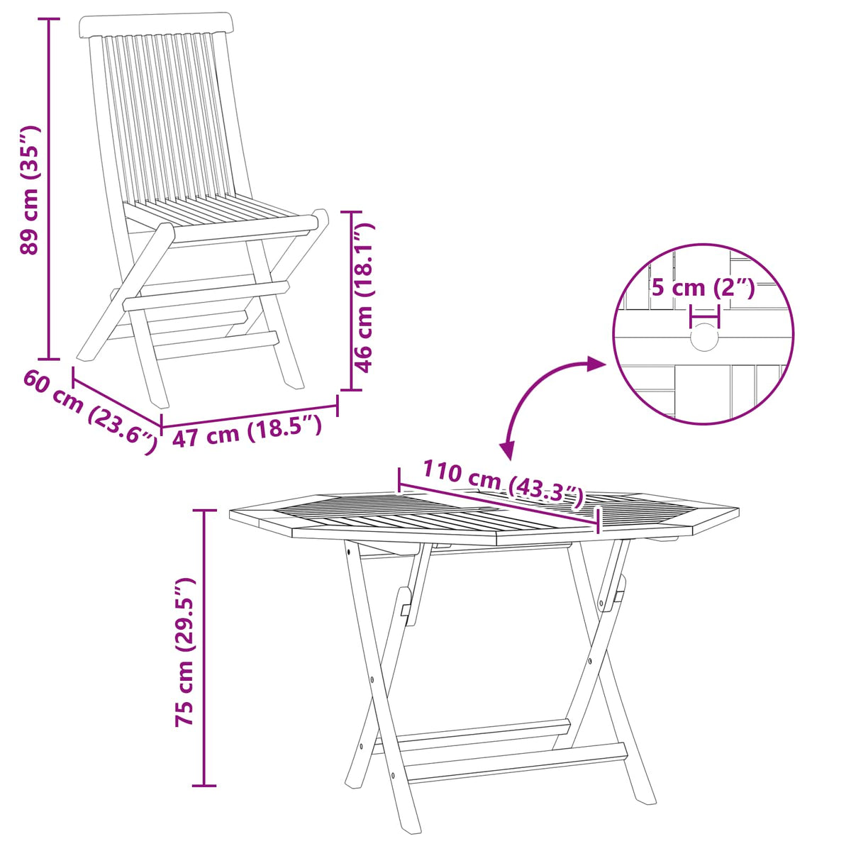 Bistro set za vrt 3 pcs Smeđa Masivno tikovno drvo