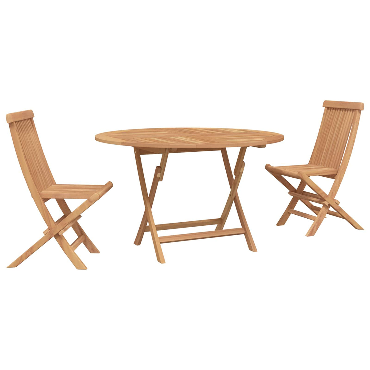 Bistro set za vrt 3 pcs Prirodna Čvrsto teak drvo