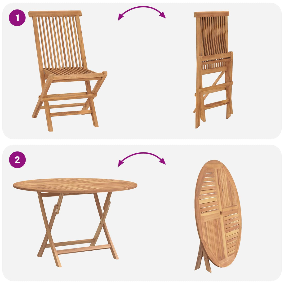 Bistro set za vrt 3 pcs Prirodna Čvrsto teak drvo