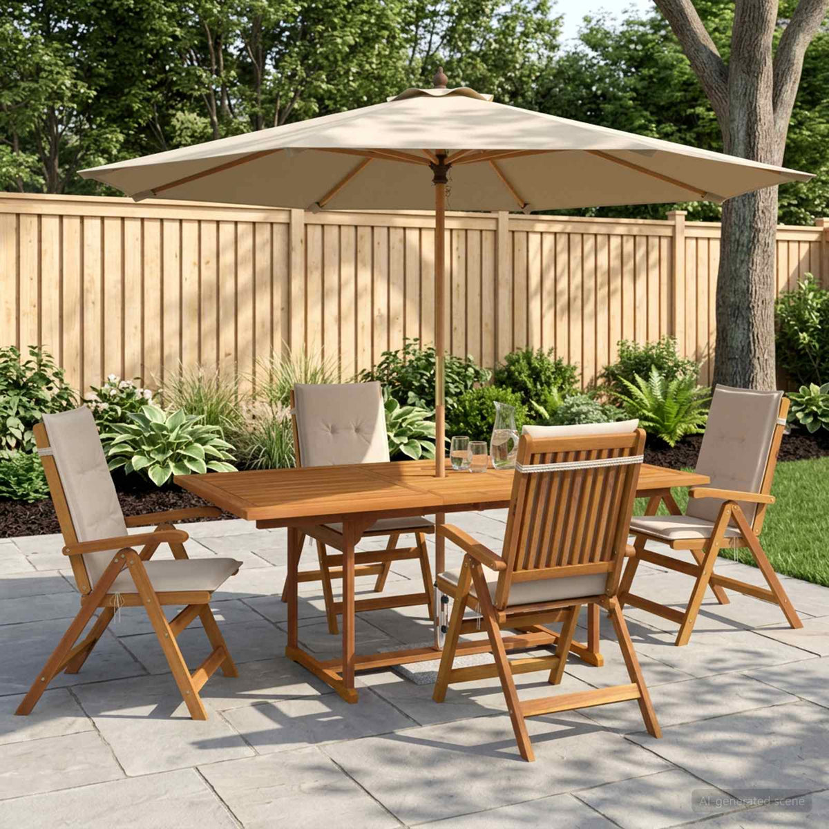 7-Piece Garden Dining Set Čvrsto drvo akacije