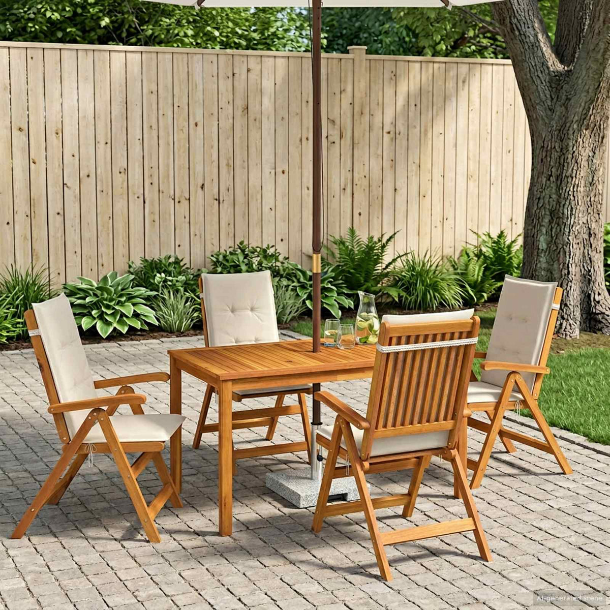 7-Piece Garden Dining Set Čvrsto drvo akacije