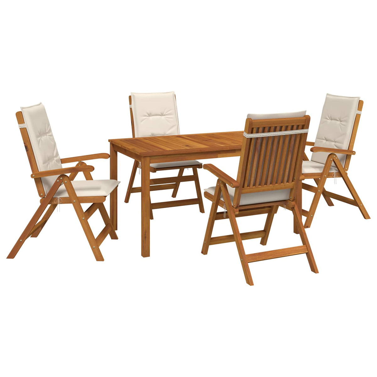 7-Piece Garden Dining Set Čvrsto drvo akacije