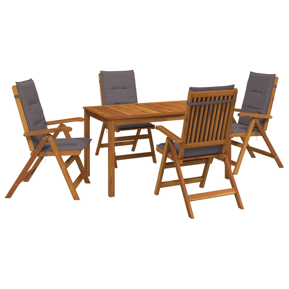 7-Piece Garden Dining Set Čvrsto drvo akacije