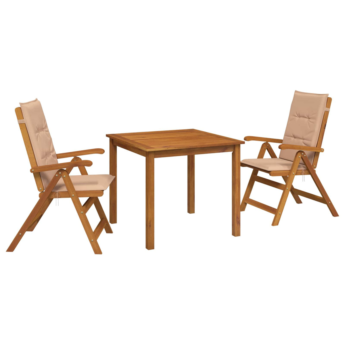 3-dijelni vrtni blagovaonski set 85x85x74 cm od masivnog bagremovog drva