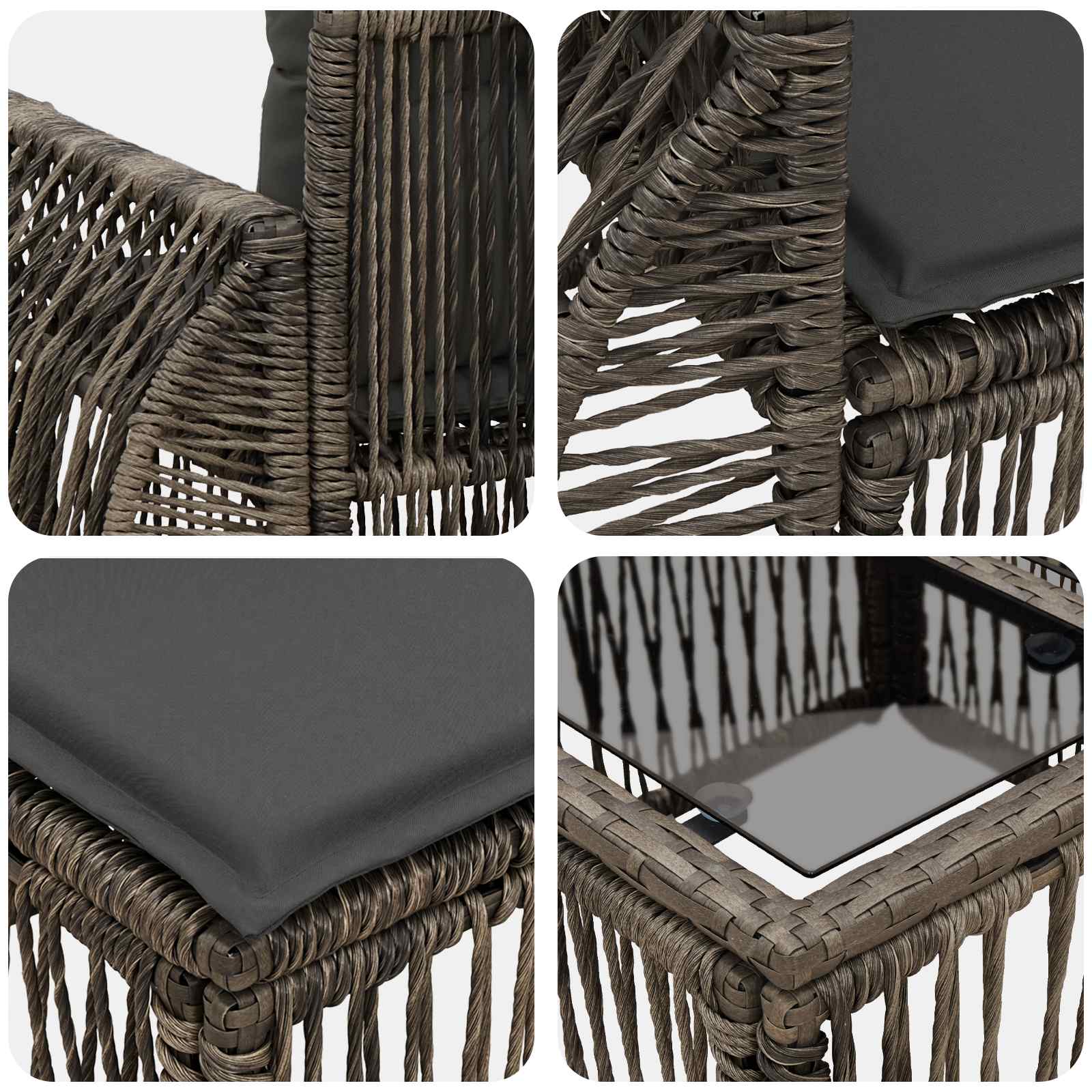 Sjedeća garnitura za vrt 13 pcs Siva i tamno siva poliratan