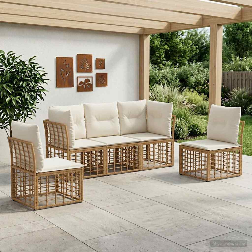 Set vanjskih sofa Prirodna Poliester