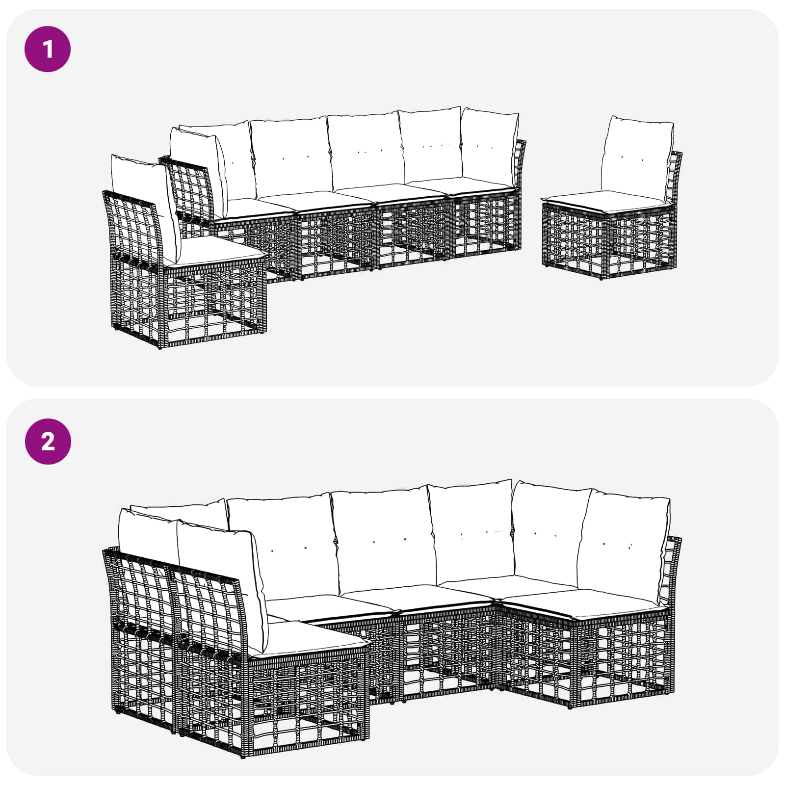 Set vanjskih sofa Prirodna Poliester